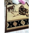thumbnail image 6 of Handcraft Rugs Cabin Rug  Lodge, Cabin Nature and Animals Area Rug  Modern Southwestern Design Cabin Area Rug  Abstract, Chocolate Brown/BeigeCowboy/Horse 5x7 feet, 6 of 6