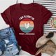 thumbnail image 2 of Gibobby Camisetas de verano para mujer Mujeres Casual Impresión Mangas Cuello Redondo Camiseta Suelta Blusa Tops(Vino,XL), 2 of 4