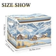 thumbnail image 5 of Yayeee Collapsible Cube Storage Bin with Lid Fabric Closet Decorative Basket with Handles, Winter Mountain, 5 of 7