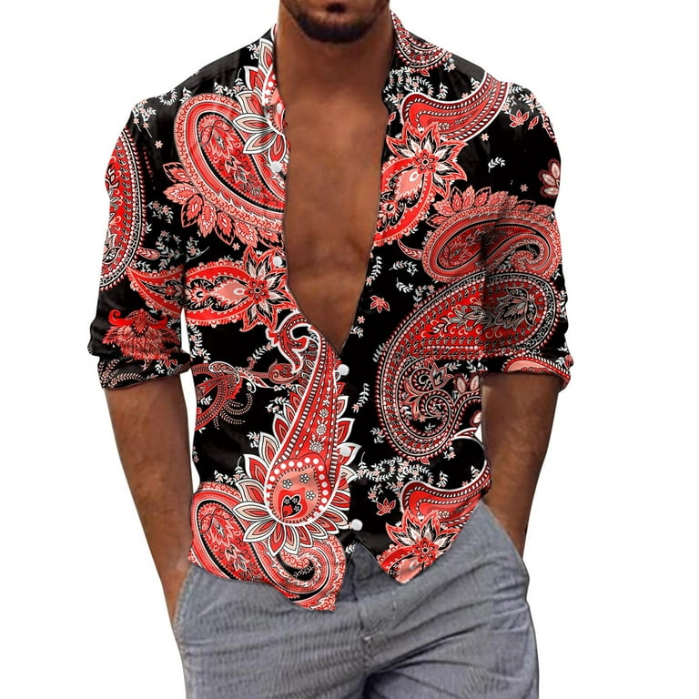 adviicd Short Sleeve Button Up Shirts For Men Mens Fishing Shirts Long  Sleeve UPF 50 Sun Potection UV Shirts for Hiking Work Button Down Shirts  with Velcro Pockets Red L 