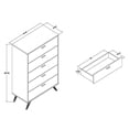thumbnail image 2 of Bowery Hill Commode à 5 Tiroirs en Bois, Fini Gris Foncé et Or, 2 of 10