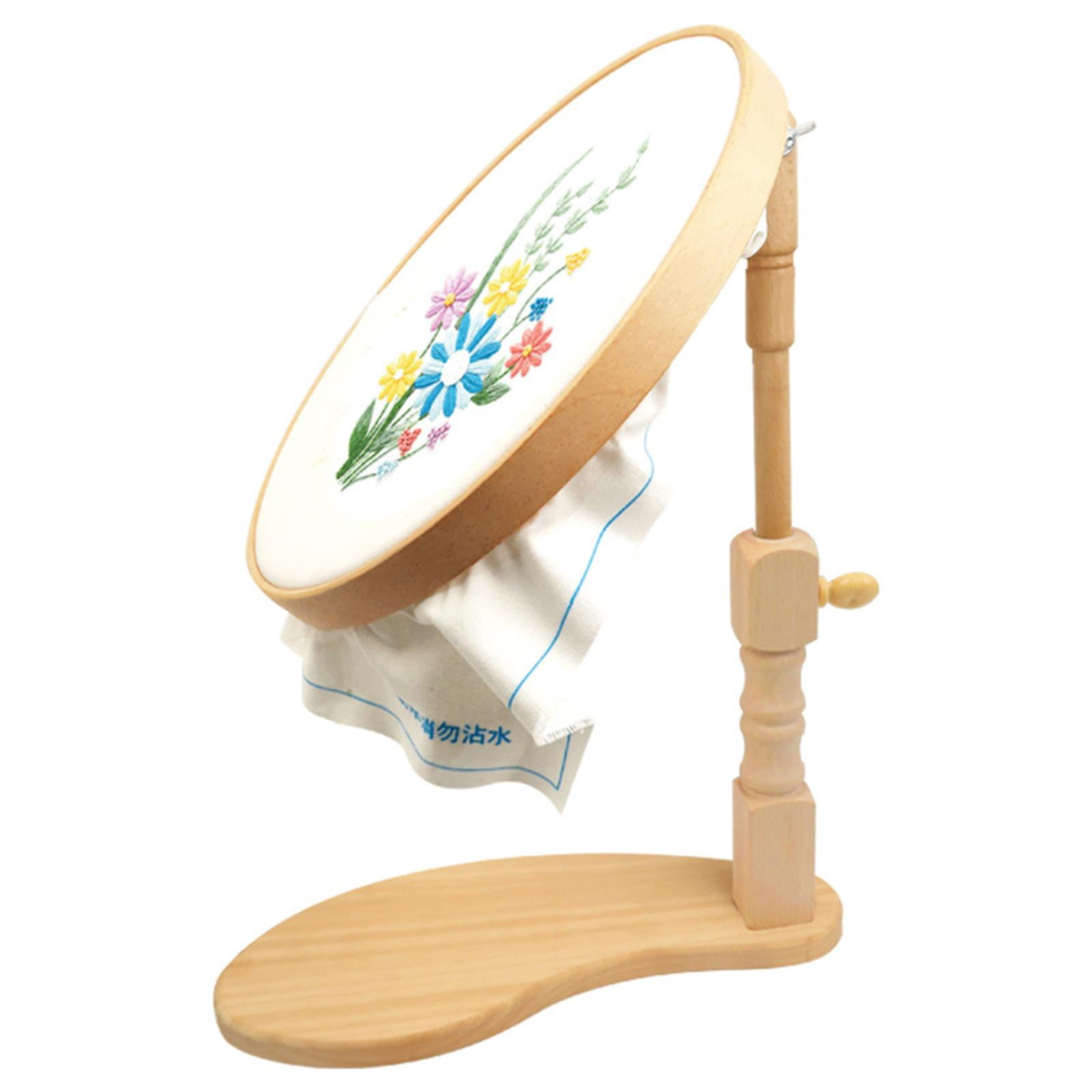 Adjustable Stitch Rack Embroidery stand Hoop 360 Ratory Wooden Tabletop