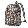 thumbnail image 2 of White Poodle Dog Hawaiian Floral Backpack for School,Cute School Bag,Schoolbag with Adjustable Shoulder Straps & Padded Back,15.7"x11.8"x5.5", 2 of 5