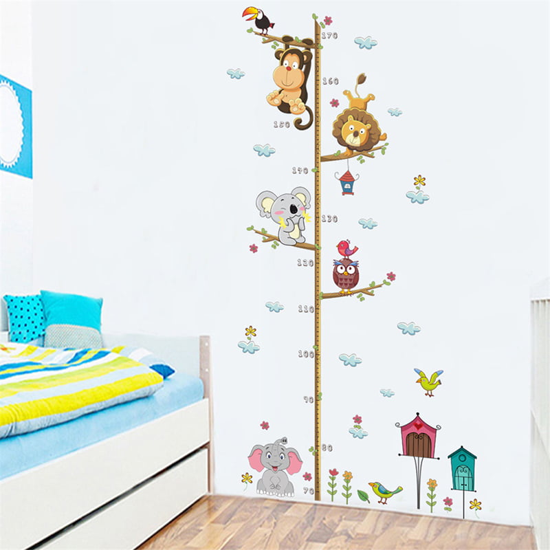 Mickey Mouse Goofy Growth Height Chart Removable Wall Stickers Kids Art Mural 