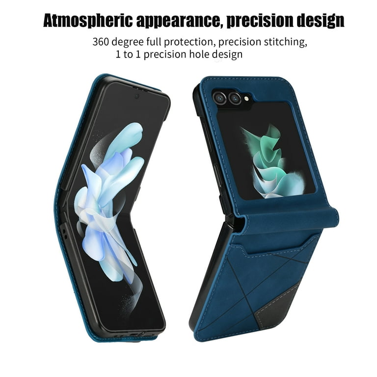 Compatible with Samsung Galaxy Z Flip 7 Wallet Case, [Card Holder Slot] TPU  Interior Protective PU Leather Folio Flip Cover for Samsung Galaxy Z Flip 7  5G, Blue - Walmart.com