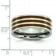 thumbnail image 6 of Chisel Titanium Polished Brown Enamel Striped 8.2mm Flat Band - Ring Size 12.5, 6 of 8