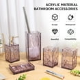 thumbnail image 3 of Dznils 5-Piece Bathroom Accessories Sets, Acrylic Bathroom Decor Set, Purple, 3 of 11