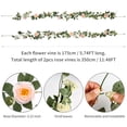 thumbnail image 3 of PARMPH 2Packs 11.5Ft Artificial Rose Flowers Garland, Artificial Flowers Garland with 15 Rose Flowers, Fake Rose Vines for Home Garden Weddings Party Backdrop Arch Wall Decor, Light Pink (5.75ft/Pack), 3 of 9
