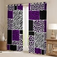 thumbnail image 2 of jejeloiu Chic Zebra Pattern Curtains Pack of 2 (42x84 Each),Jungle Cheetah Pattern Curtains Blackout,Purple White Black Grid Bedroom Curtains For Men Women,Super Cozy Room Decor, 2 of 6