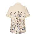 thumbnail image 6 of EINCcm Women's Shirts Short Sleeve Eyelet Lace Patchwork Collared V Neck Hollow Decor Elegant Shirt Button Down Tops, 6 of 6