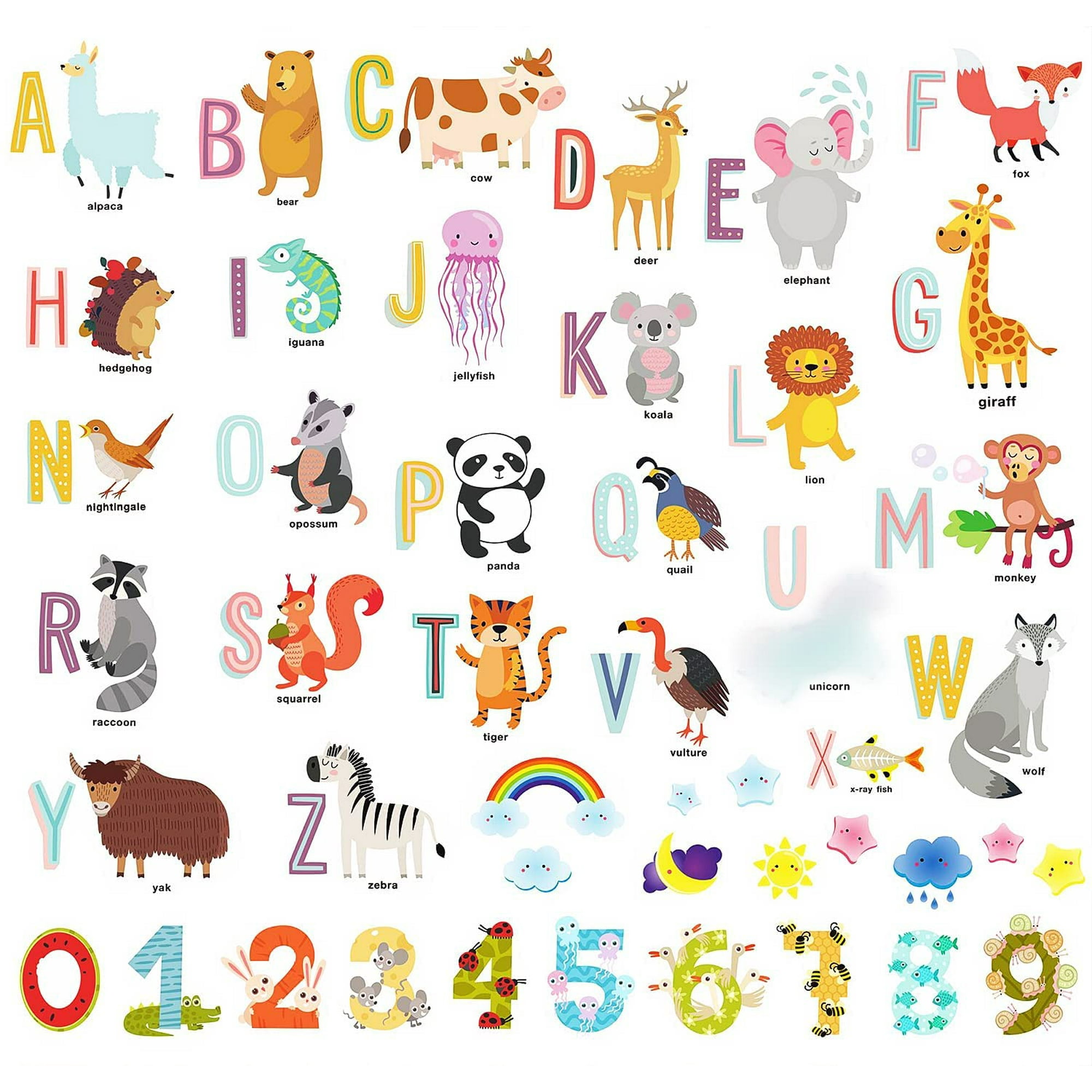 Alphabet Wall Stickers Removable Animal ABC Letters Numbers Educational Learning Wall Decals for Boys Girls Classroom Nursery Playing Room | Walmart Canada Alphabet Wall Stickers Removable Animal ABC Letters Numbers Educational Learning Wall Decals for Boys Girls Classroom Nursery Playing Room | Walmart Canada