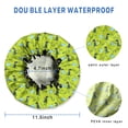 thumbnail image 3 of Shower Caps,BrightGreen Cartoon Dinosaurs Leaves Pattern Waterproof Shower Cap for Women 4 Pieces,Double Reusable Hair Cover for Shower PEVA Elastic Stretch Hem, 3 of 7