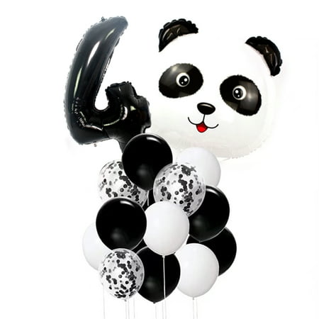 4th Birthday Party Decorations, Boy Girl Birthday Balloons, Panda Balloon (Number 4)
