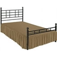 thumbnail image 3 of LINEN SHEETS-100% Microfiber, Split Corner Ruffle Bed Skirt, Dust Ruffle Bed Skirt with Platform 14" Tailored Drop-Full Size-Taupe Solid, 3 of 5
