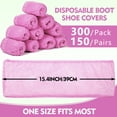 thumbnail image 2 of Paquete de 300 fundas desechables antideslizantes para zapatos Zhanmai, color rosa, 2 of 7