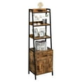 Zimtown 4 Tier Ladder Bookshelf, Industrial Bookcase Display Storage