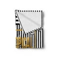 thumbnail image 2 of Flower Soft Flannel Fleece Blanket, Exotic Petals with Tropic Butterfly over Minimalist Striped Background, Cozy Plush for Indoor and Outdoor Use, 50" x 60", Black White Pale Coffee, by Ambesonne, 2 of 5