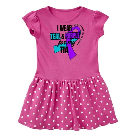

Inktastic Suicide Prevention I Wear Teal and Purple for My Tia Gift Baby Girl Dress