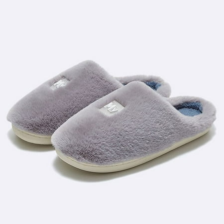 

CoCopeanut 2022 Winter Slippers For Men Short Plush Cotton Home Slipper Women Indoor Floor Footwear Household Warm Slides Flat Couple Shoes