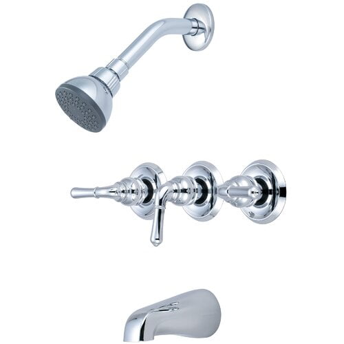 Olympia Faucets Triple Lever Handle Tub and Shower Faucet
