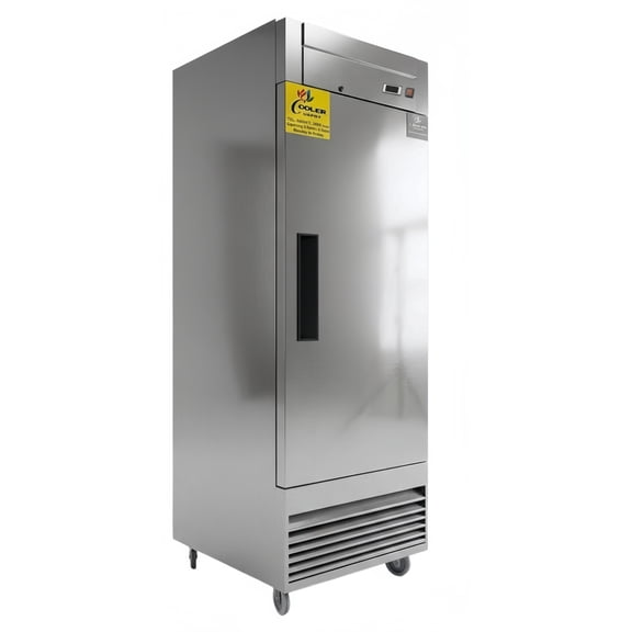 Commercial Reach-In Upright Refrigerator, 27 1/2 inch, 19 cu. ft, Stainless Steel exterior, Cooler Depot.