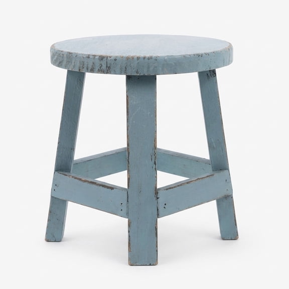 OHOIOLLA Sky Rustic Wooden Round Stool Garden Flower Display