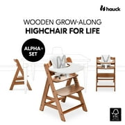 hauck Alpha+ Adjustable Wooden High Chair Set, Walnut