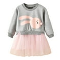 thumbnail image 2 of LSLJS Robe en Tulle Patchwork Princesse Lapin pour Bébé Fille, Robe Plissée, 2 of 5