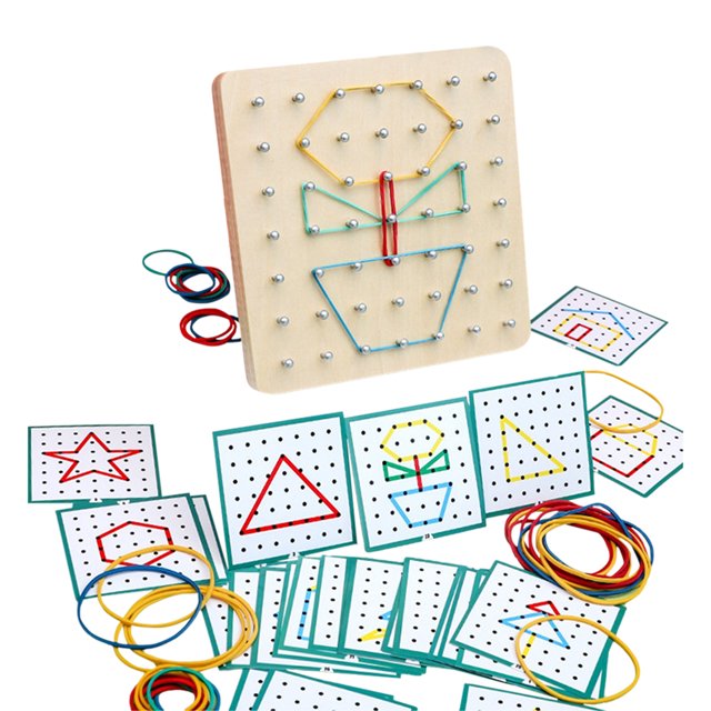 Figuras Y Formas Juguete Aprendizaje Geoboard (Pequeño Pegboard 49 Clavos)