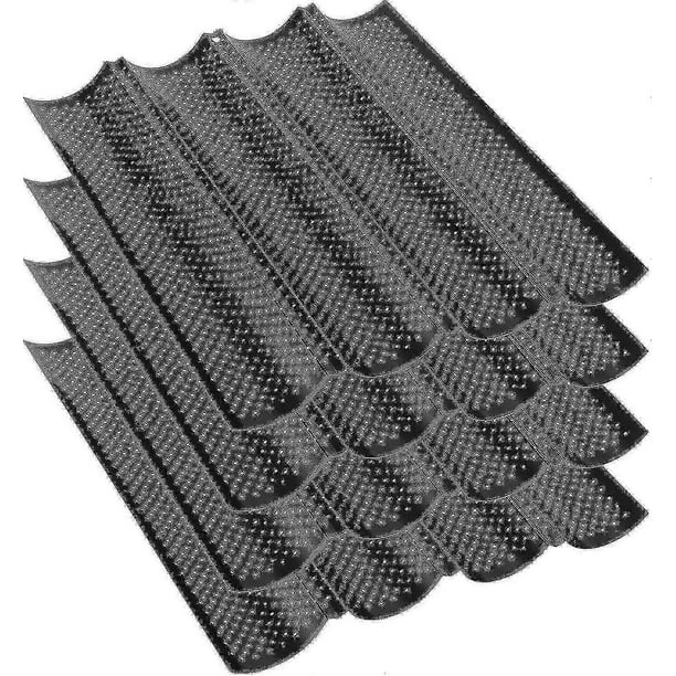 4 Pack 15 X 13 Inch Black Non-stick Percompatibleated Baguette Pans. French Loaf Pan Baguette Tray 4 Wavy Loaves Loaf Pan compatible Baking -gt