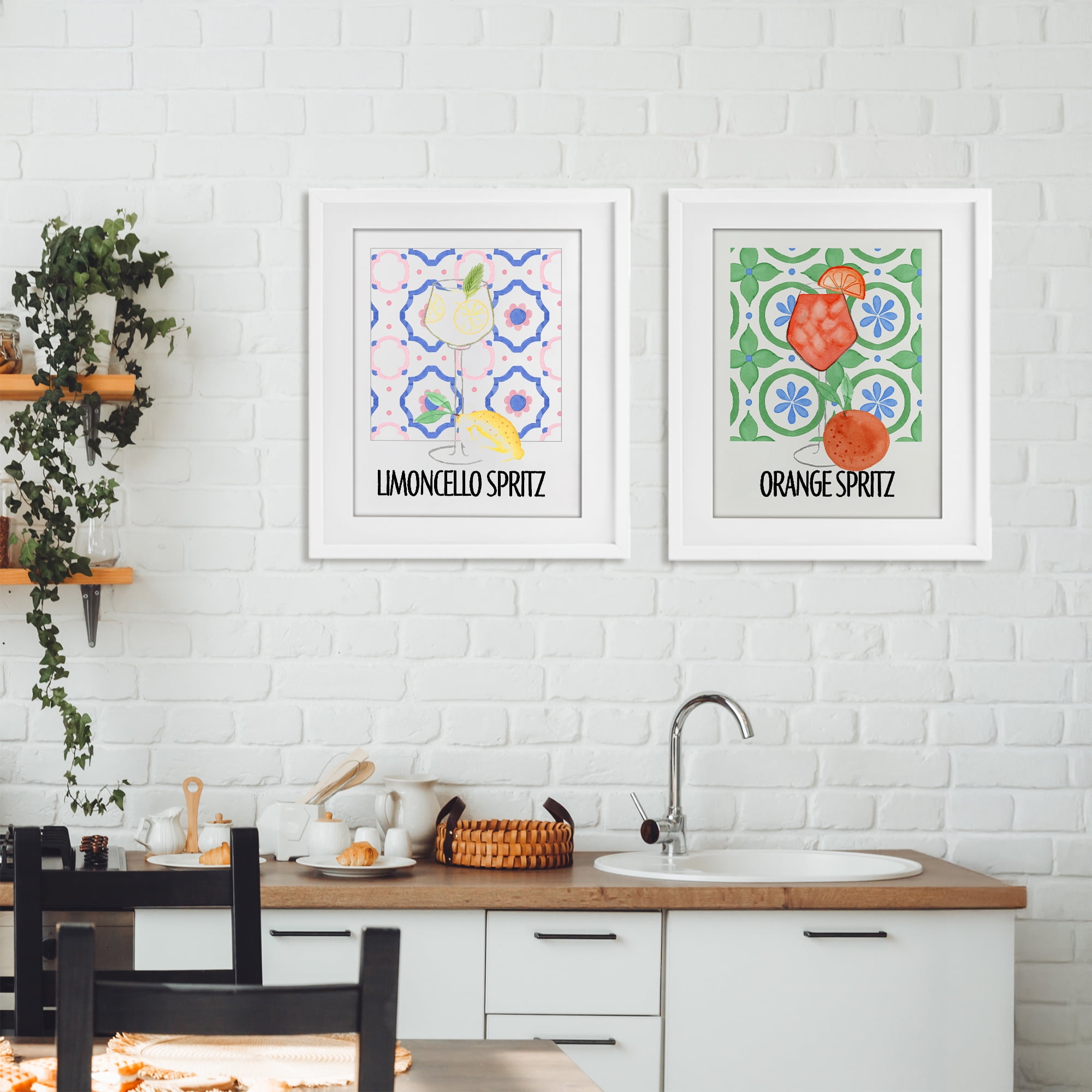 Stupell Industries Citrus Spritz On My Mind 2 Piece White Framed Print Under Glass Set, design by Nina Jacobs