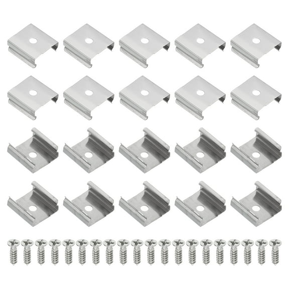 Uxcell LED Strip Clips, 120pcs Stainless Steel Mounting Brackets Fixing Clip for 16mm to 17mm LED Strip Lighting Cable