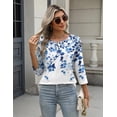 thumbnail image 6 of Zeagoo Womens Spring Tops 3/4 Sleeve Crew Neck T-Shirts Summer Business Dressy Work Blouses Vacation Tops, 6 of 6