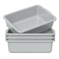 Afromy 24 L Commercial Bus Tubs, Plastic Utility Bus Box, Kitchen Bus Bins, Grey, 4 Packs