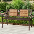 thumbnail image 1 of Costway Patio Garden Bench Steel Frame Rattan Backrest Park Yard Outdoor Porch Furniture, 1 of 10