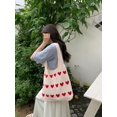 thumbnail image 6 of LinYooLi Love Heart Arrange Dough Twists Y2K Knitted Tote Bag Women Knitting Wool Handbag Purse Winter Warm Shoulder Bags, 6 of 7