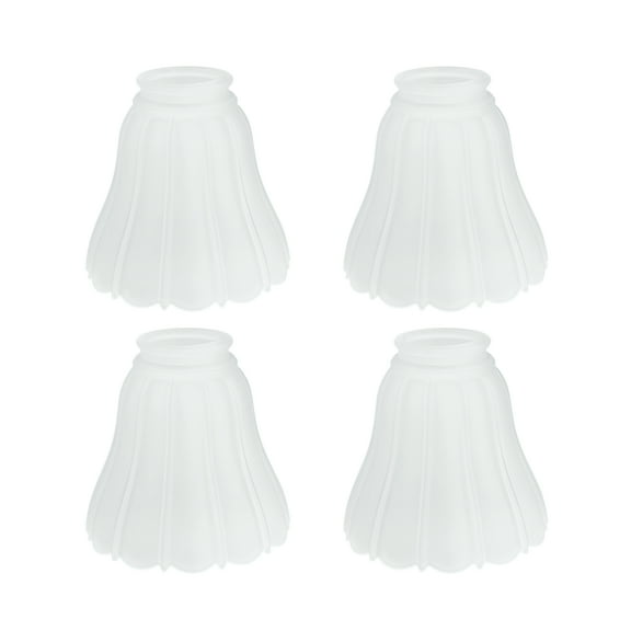 Aspen Creative 23087-4 Transitional Style Replacement Bell Shaped Frosted Ribbed Glass Shade, 2 1/8" Fitter Size, 4 1/2" high x 4 7/8" diameter, 4 Pack