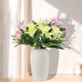 thumbnail image 5 of Valentines Flowers Bouquet, 15.7 inch Artificial Lily Flowers with 7 Heads Lilies, Fake Lillies, Long Stem Artificial Stargazer Lilies, Faux Flowers for Floor Vase Wedding Home Party Decor, 5 of 6