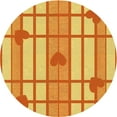 thumbnail image 1 of Ahgly Tapis Rond Lavable en Machine Intérieur Transitionnel Or Jaune Vif, 3 Pieds Rond, 1 of 7
