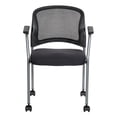 thumbnail image 2 of Titanium Finish Rolling Visitors Chair in Black Fabric, 2 of 5