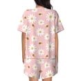 thumbnail image 4 of Womens Pajama Sets With Pocket, Daisy and bee Lounge Sets Short Sleeve Sleepwear PJ Sets for Women, 4 of 6