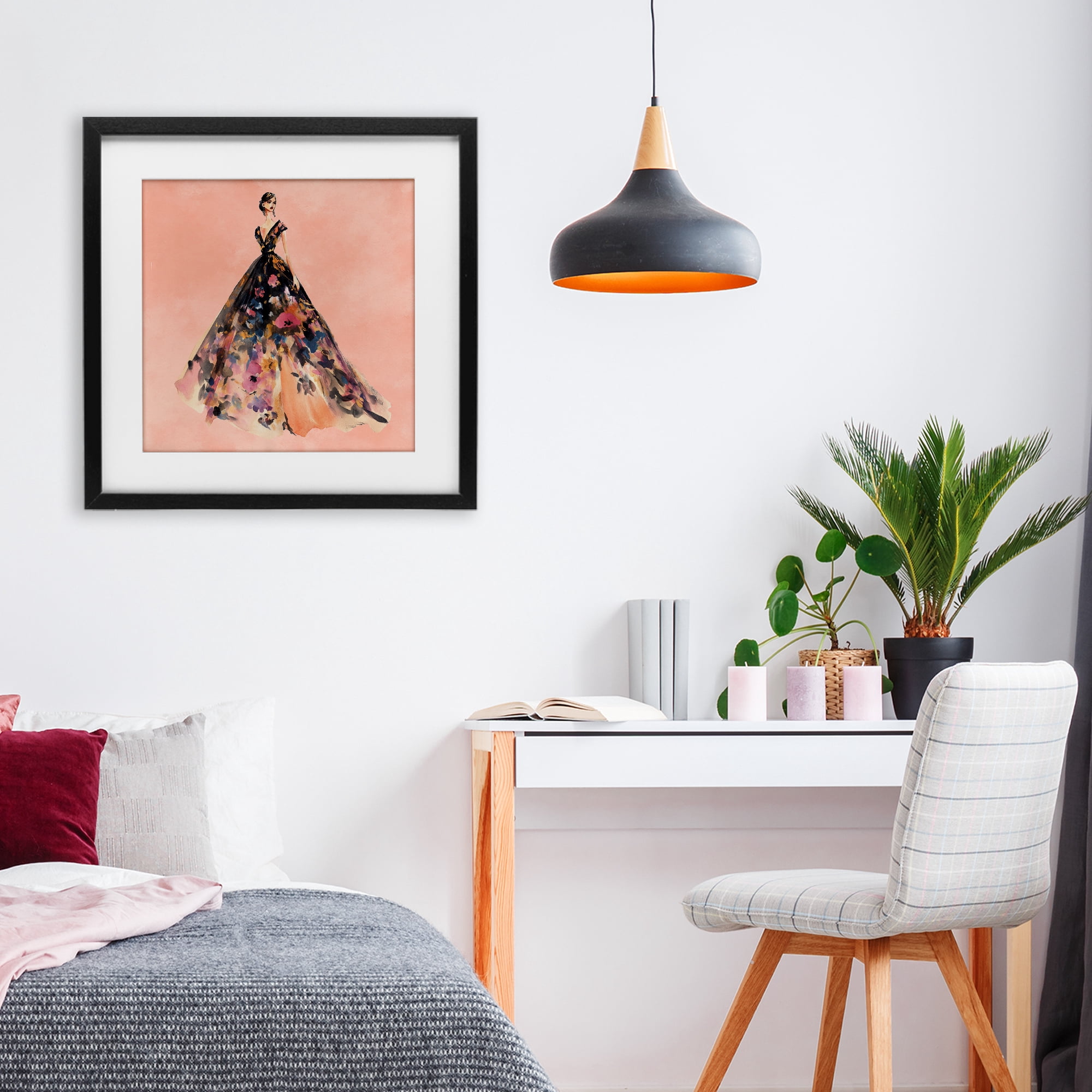 Stupell Industries Rose Gold Night Black Framed Print Under Glass, design by Svetlana Aleynikova