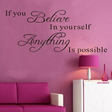 Wall Art For Rooms Wall Sticker, Justdolife Removable Letter Design Bedroom Decoration Art Decal Quote Wall Sticker for Kids Living Room 24 x 12in ()