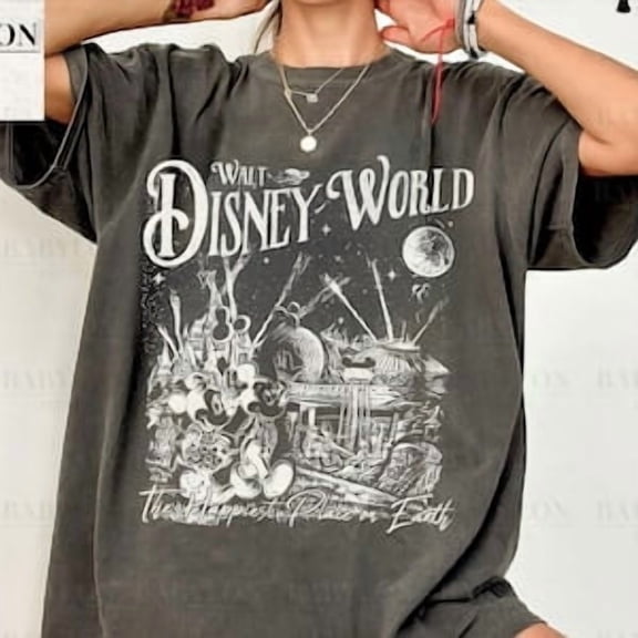 Vintage Disney World Happiest Place On Earth T Shirt, Retro Walt Disney World Shirt, Vintage Mickey Minnie Tee Disneyland Shirt Disney Shirt