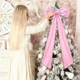thumbnail image 4 of 20 x 47 Inches Extra Large Christmas Tree Topper Bow, Christmas Wine Pink Stain Bow Giant Xmas Wreath, Christmas Decorations for Tree Topper Door Home Wall Party Holiday Birthday Wedding, 4 of 14
