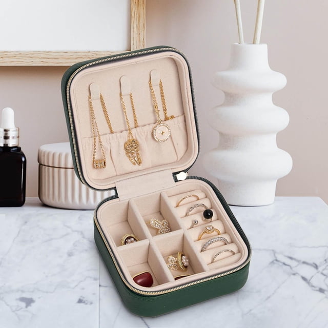 Joyero de Viaje Yinane Estuche organizador Portátil con cremallera Impermeable para anillos