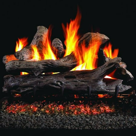 Variable Flame Height Control Burner Peterson Real Fyre 18-inch Coastal Driftwood Log Set With Vented Propane Ansi Certified G46 Burner - Variable Flame Remote ()
