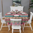 thumbnail image 2 of Round Waterproof Tablecloth 60×60 Inch, Abstract Geometric Pattern Colorful Reusable Indoor/Outdoor Durable Table Cover for Party Kitchen Dinner Room Decor, 2 of 6