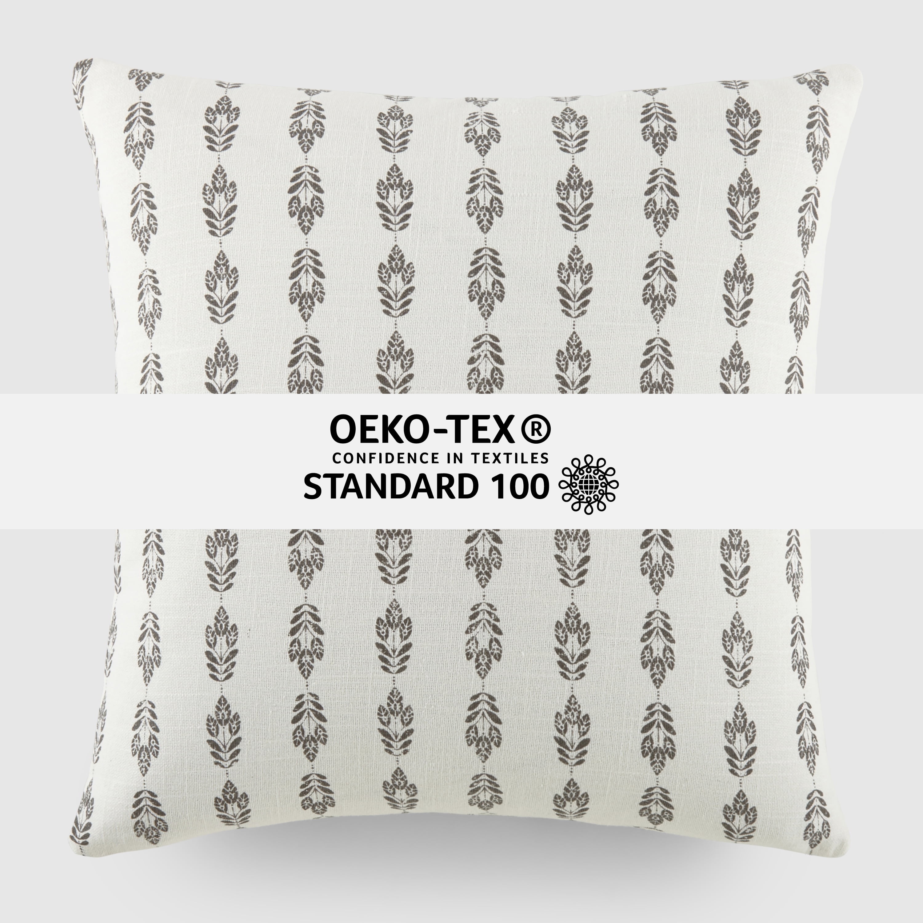 Noble Linens 2-Pack Seed Stitch Knit and Cotton Patterned Decor Throw Pillows - Gray