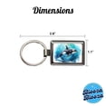 thumbnail image 3 of Orca Whale In Ocean Watercolor Design Metal Rectangle Keychain, 3 of 7